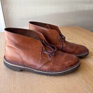 Clarks Desert Boots - Brown Antique Leather - Size 9.5